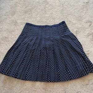J Crew Polka Dot Navy and White Skirt